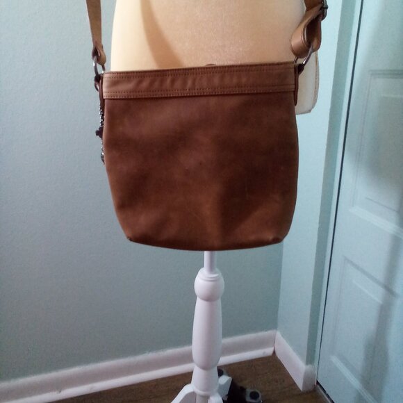 LEATHER CROSSBODY BAG PURSE CHARMS STUDS LEOPARD SATIN LINING POCKETS ZIPPERS - Picture 3 of 10